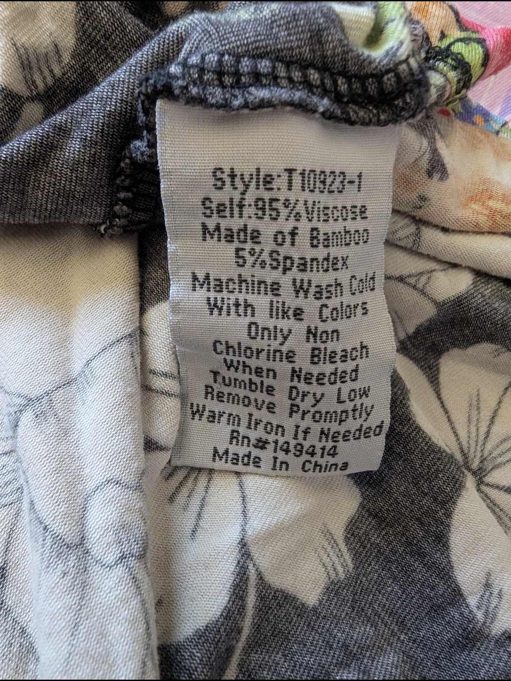 Johnny Was Black V-Neck Floral Short Sleeve Top - Picture 7 of 7